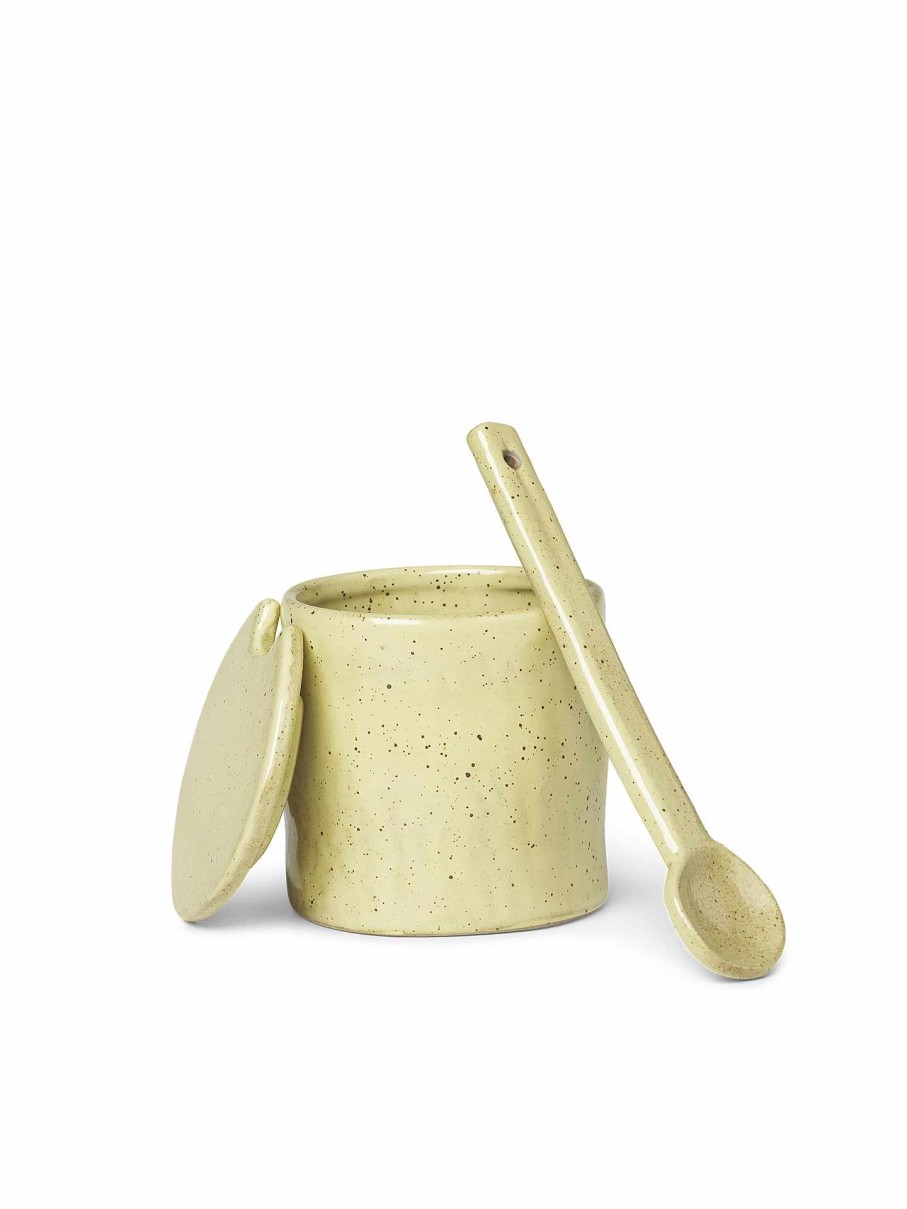 Kitchen Ferm Living | Flow Jar With Spoon Speckle Yellow