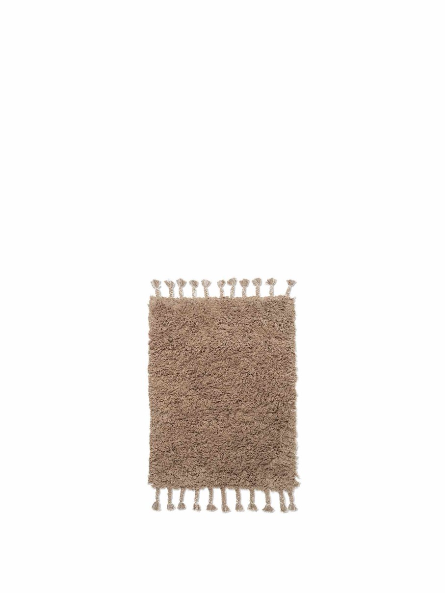 Rugs Ferm Living | Amass Long Pile Mat - White Pepper Sand