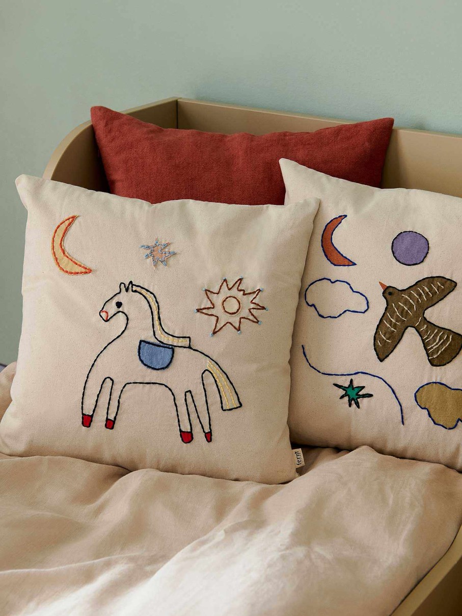 Textiles Ferm Living | Naive Cushion - Horse Offwhite