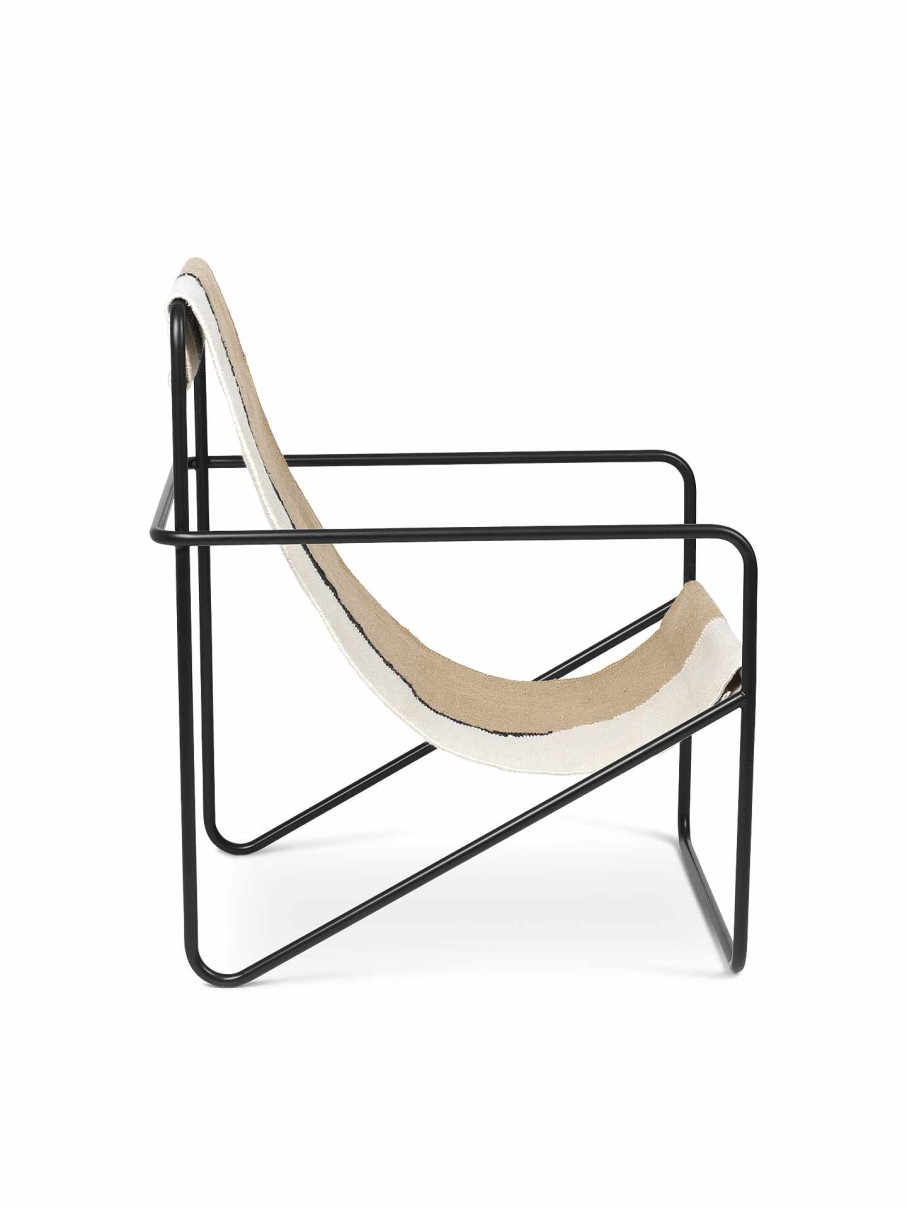 Outdoor Living Ferm Living | Desert Lounge Chair - Black/Soil Light Beige