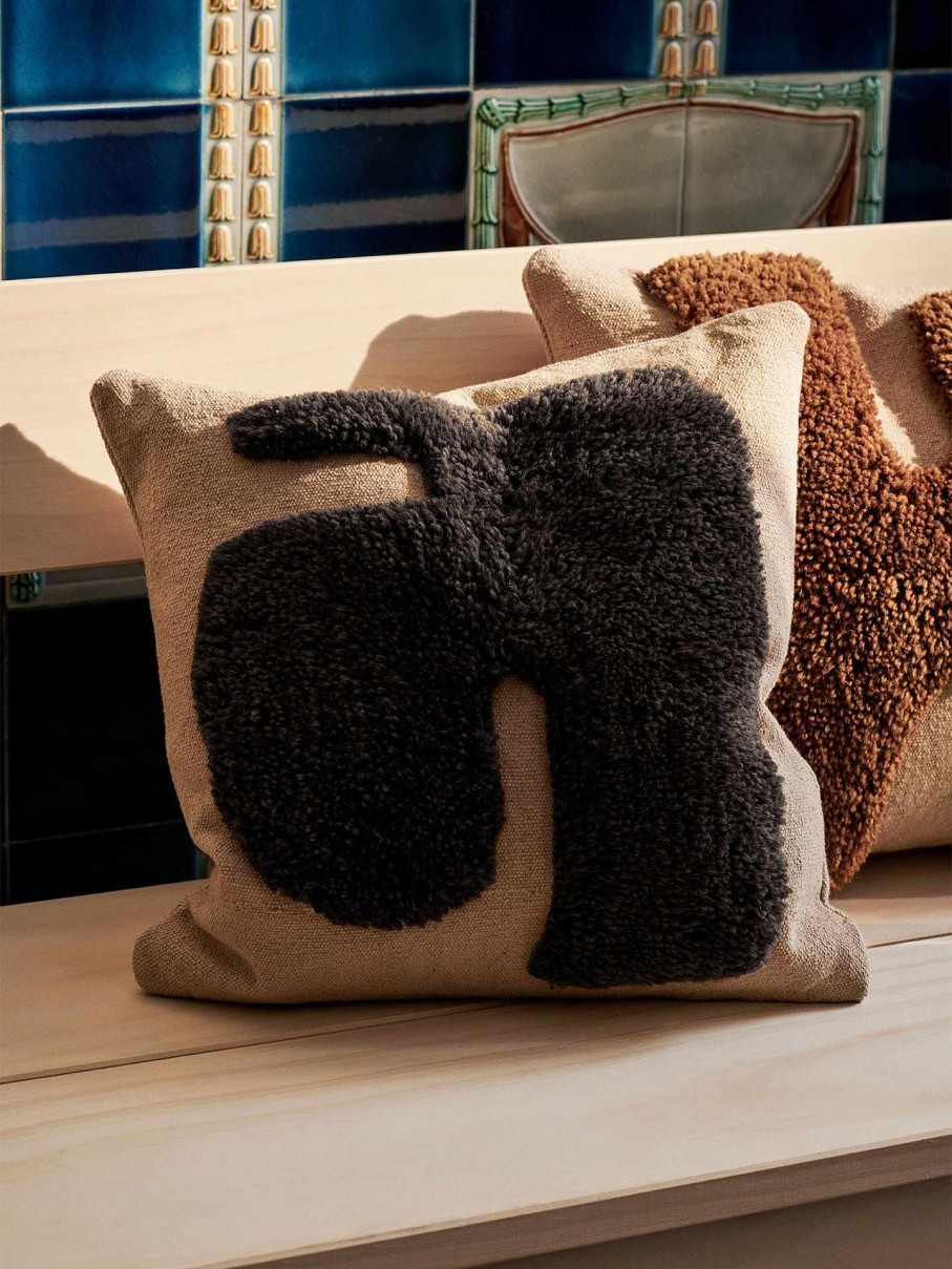 Textiles Ferm Living | Lay Cushion - Sand/ Dark Brown