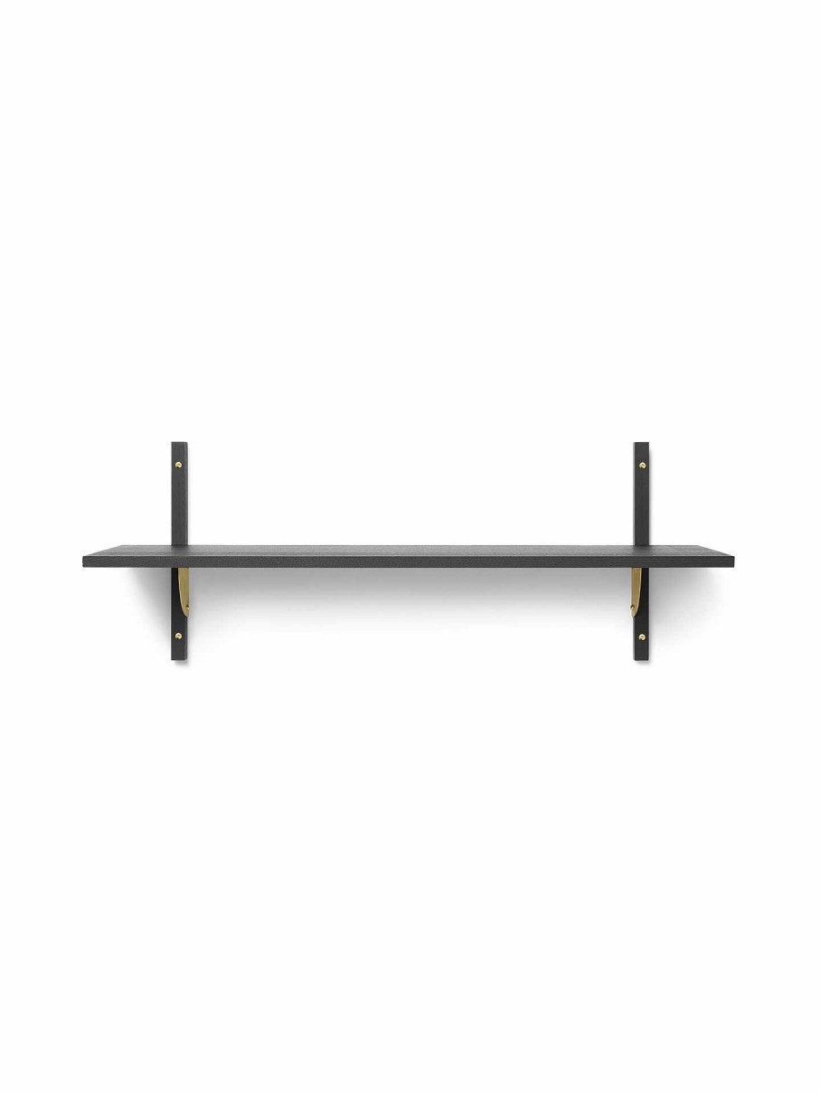 Furniture Ferm Living | Sector Shelf - Single - Wide Ash/Brass Black