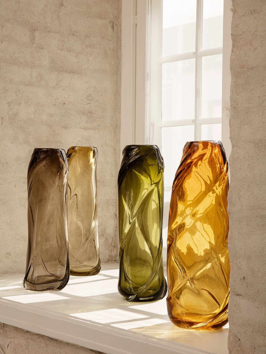 Green Living Ferm Living | Water Swirl Vase - Tall Light Yellow