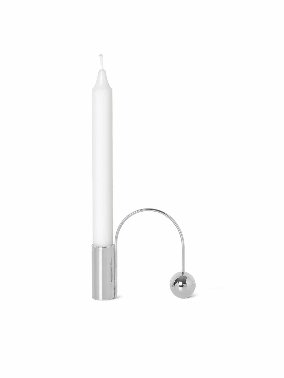 Accessories And Decorations Ferm Living | Balance Candle Holder Chrome