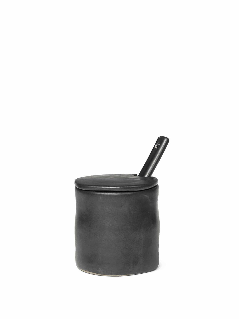 Kitchen Ferm Living | Flow Jar With Spoon Black