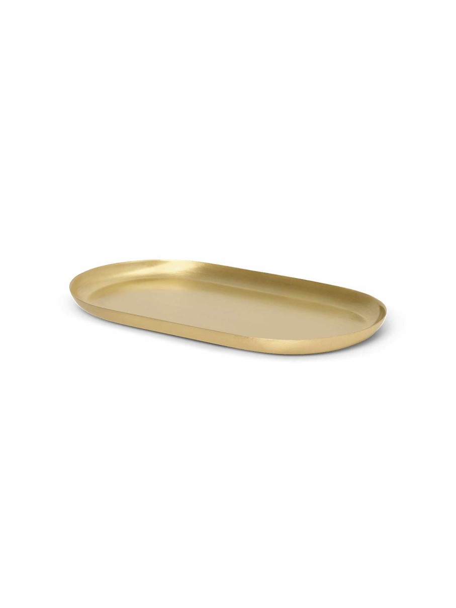 Accessories And Decorations Ferm Living | Basho Tray - Oval Brass