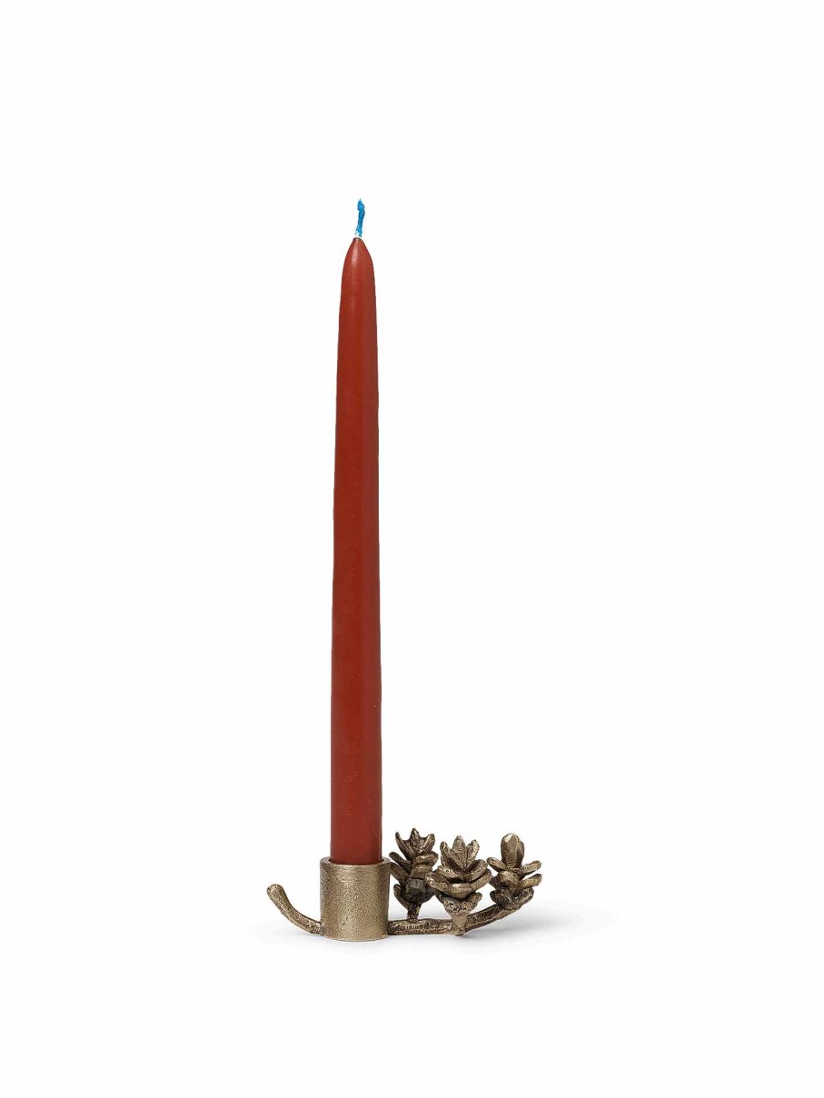 Accessories And Decorations Ferm Living | Forest Candle Holder Brass