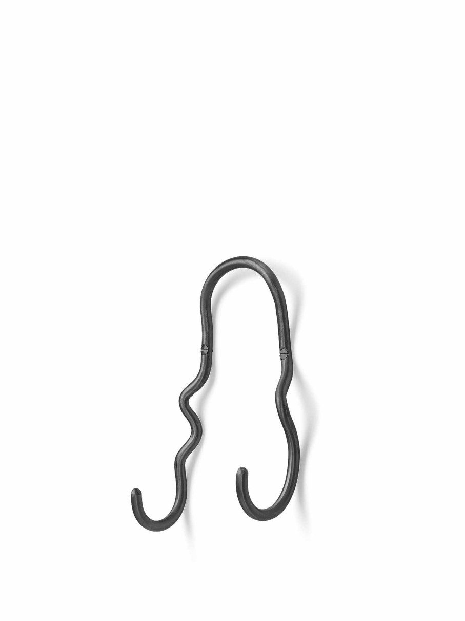 Accessories And Decorations Ferm Living | Curvature Double Hook Black Brass