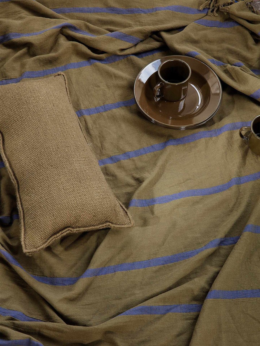 Outdoor Living Ferm Living | Yard Picnic Blanket Olive/Bright Blue