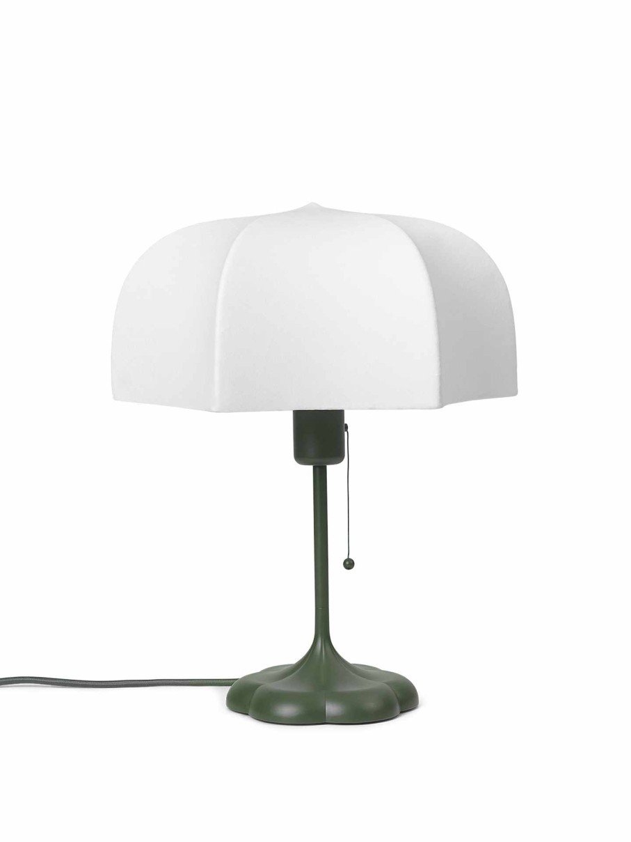 Lighting Ferm Living | Poem Table Lamp - White/Grass Green Dusty Green