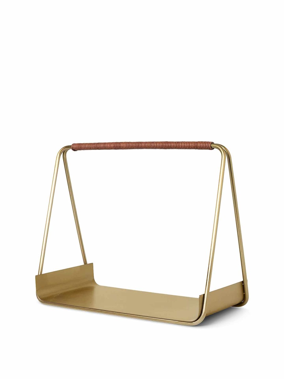 Accessories And Decorations Ferm Living | Port Wood Basket Brass