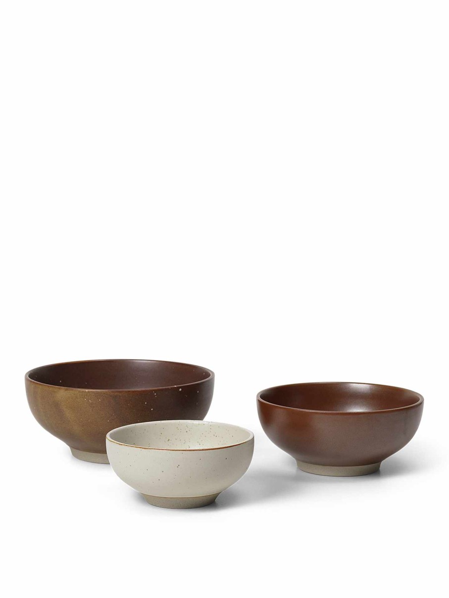 Kitchen Ferm Living | Midi Bowls - Set Of 3 - Multi Brown