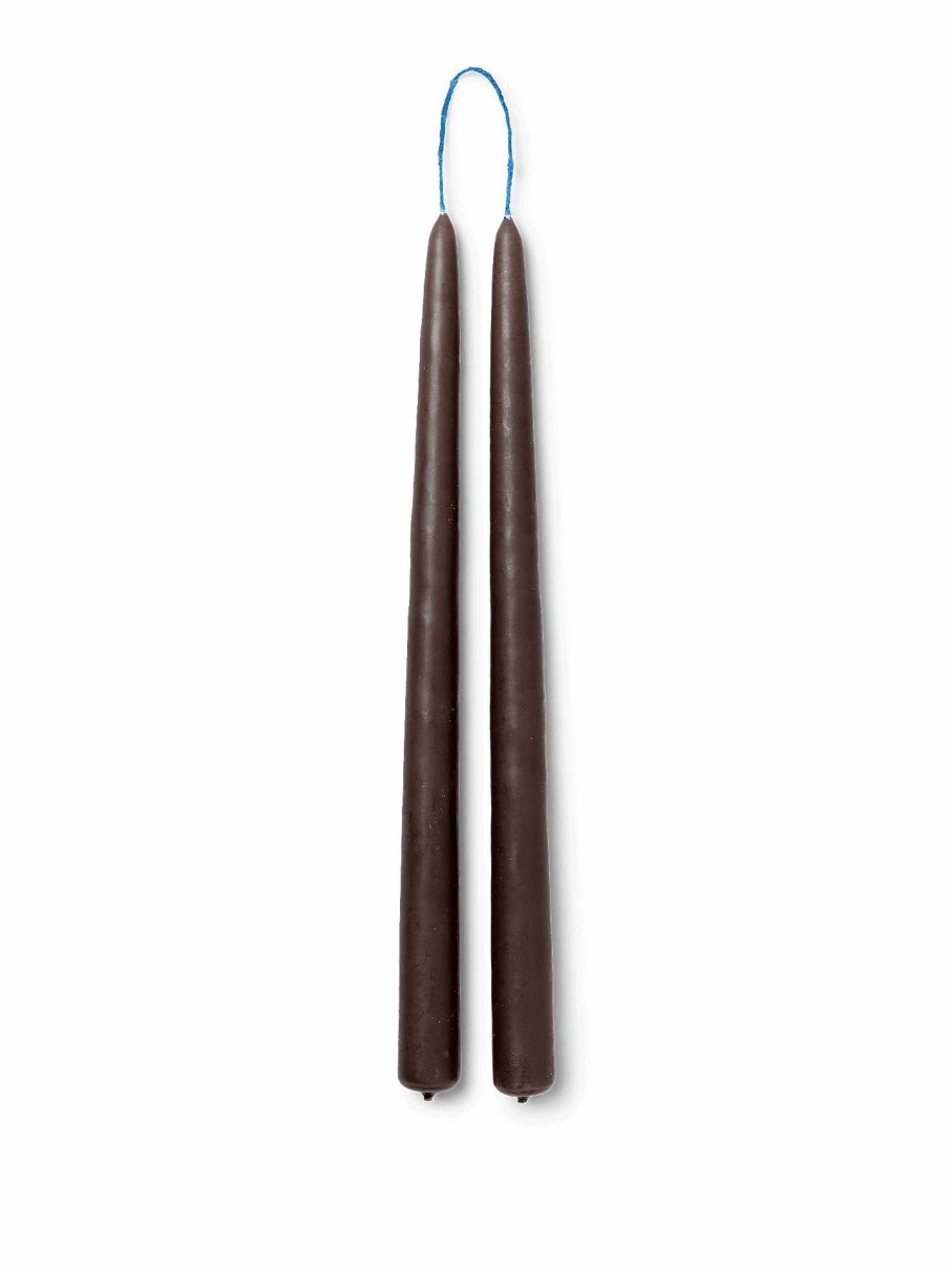 Accessories And Decorations Ferm Living | Dipped Candles - Set Of 2 Brown