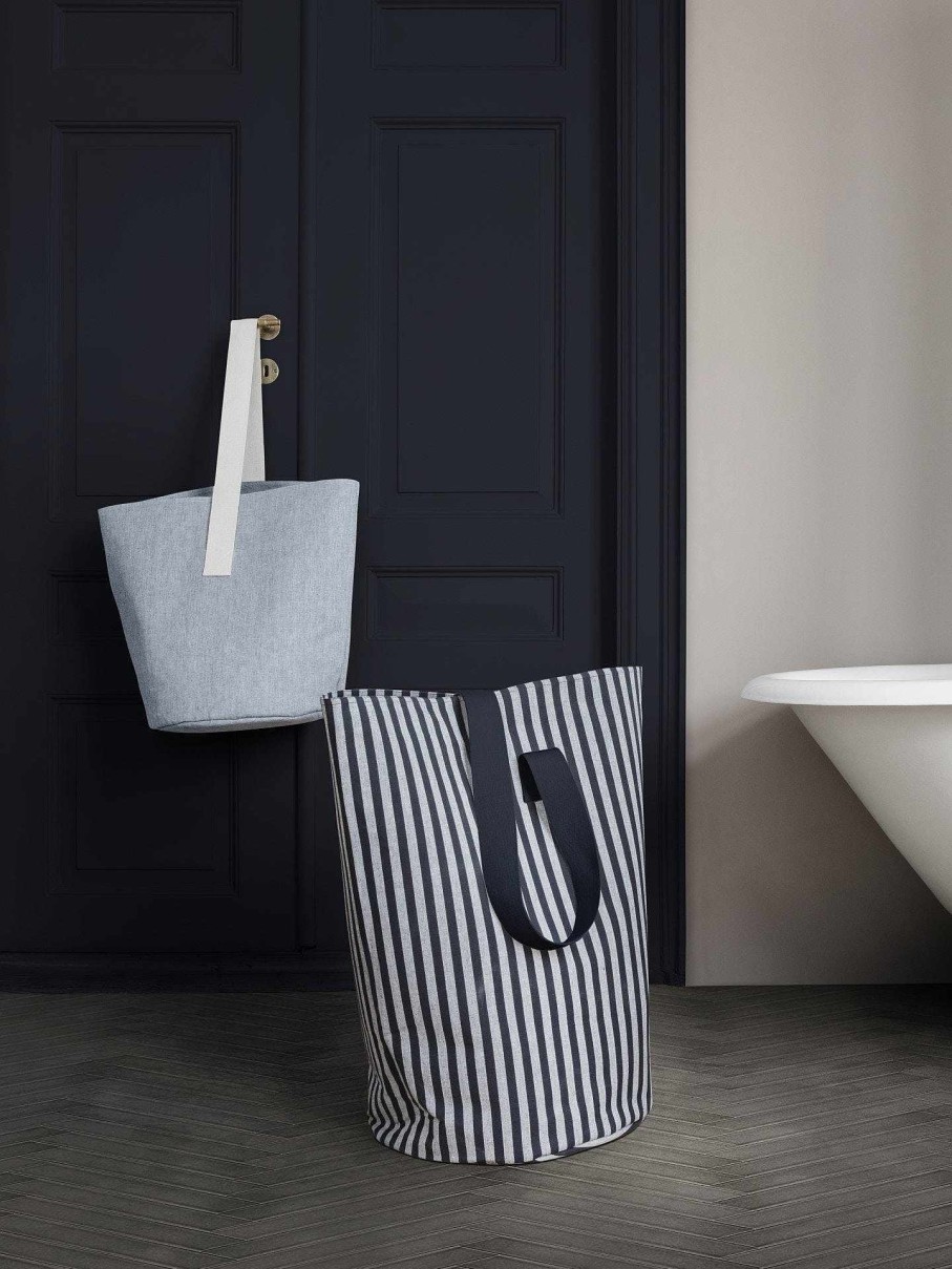 Textiles Ferm Living | Chambray Basket - Striped Grey