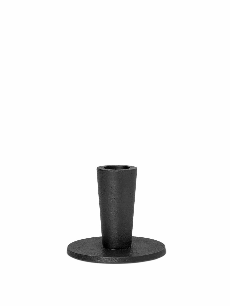 Accessories And Decorations Ferm Living | Hoy Casted Candle Holder - Low Black