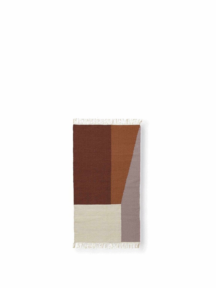 Rugs Ferm Living | Kelim Rug - Borders - 80 X 140 Cm Red Brown