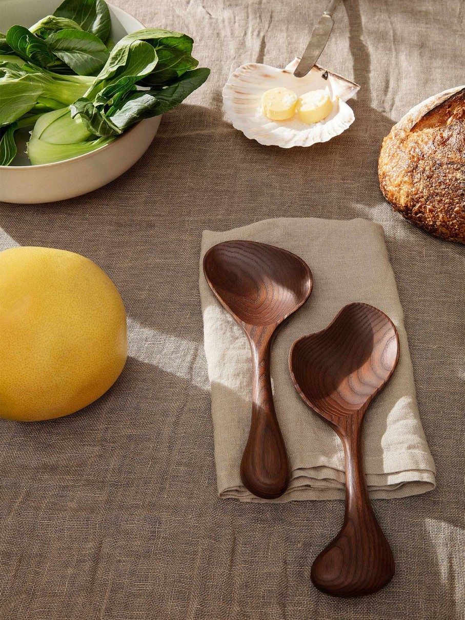 Kitchen Ferm Living | Os Salad Servers Dark Brown