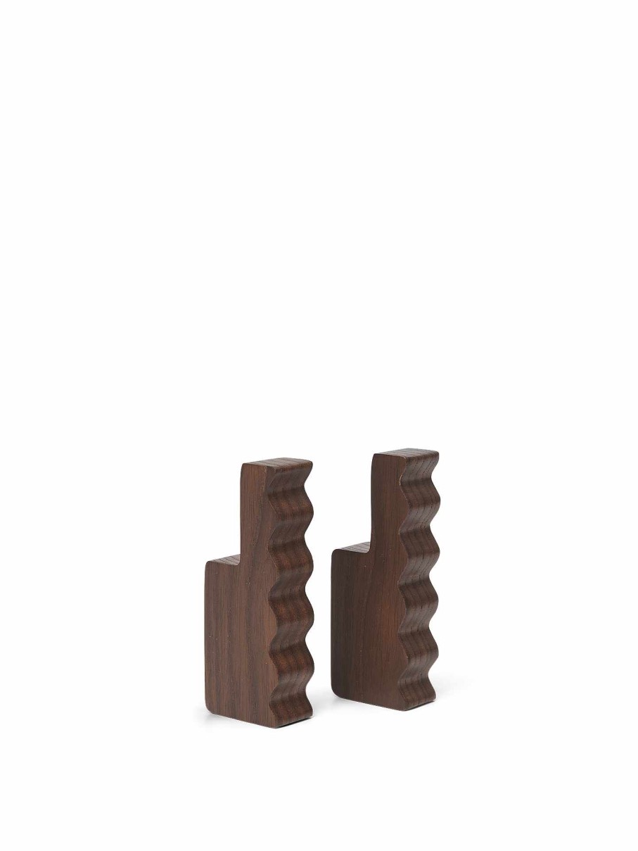 Accessories And Decorations Ferm Living | Unda Hooks - Set Of 2 Dark Brown