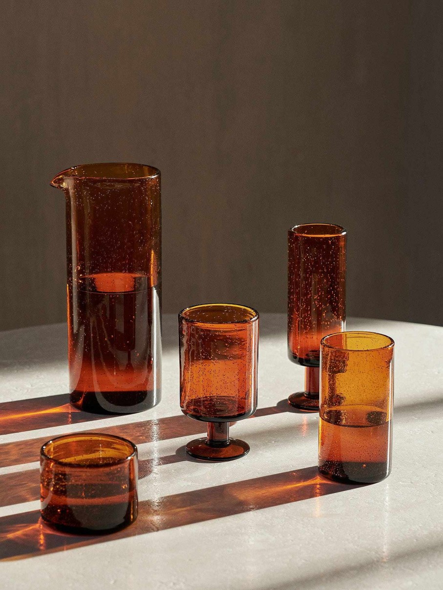 Kitchen Ferm Living | Oli Water Glass - Tall Amber