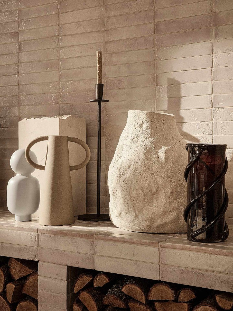 Green Living Ferm Living | Vulca Vase - Large - Off-White Stone Offwhite