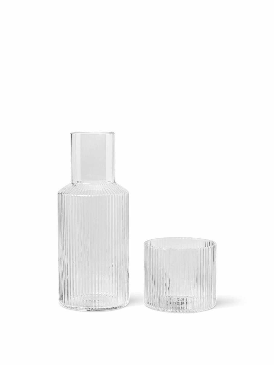 Kitchen Ferm Living | Ripple Carafe Set - Small Clear