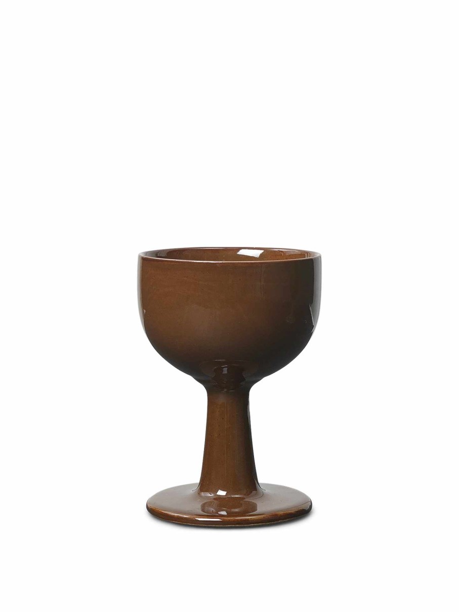 Kitchen Ferm Living | Floccula Wine Glass - Soil Dark Brown