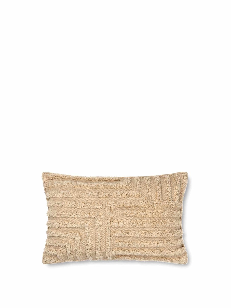 Textiles Ferm Living | Crease Wool Cushion - Rectangular - Light Sand