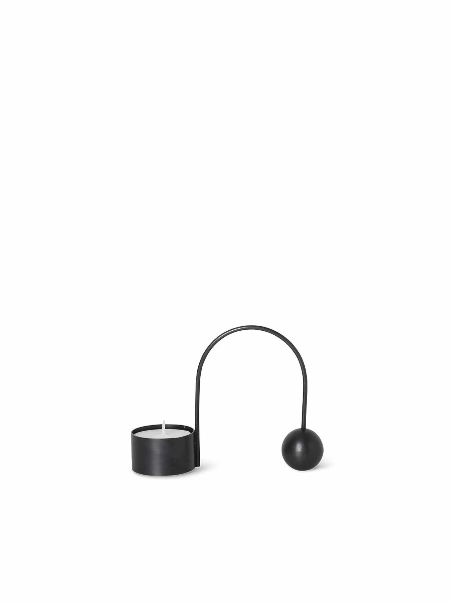 Accessories And Decorations Ferm Living | Balance Tealight Holder Black Brass