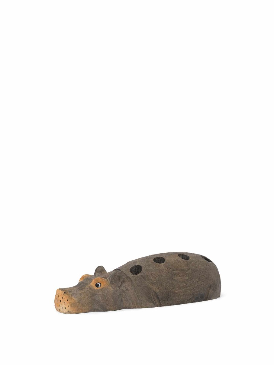 Kids Ferm Living | Hippo Hand-Carved Pencil Holder Grey