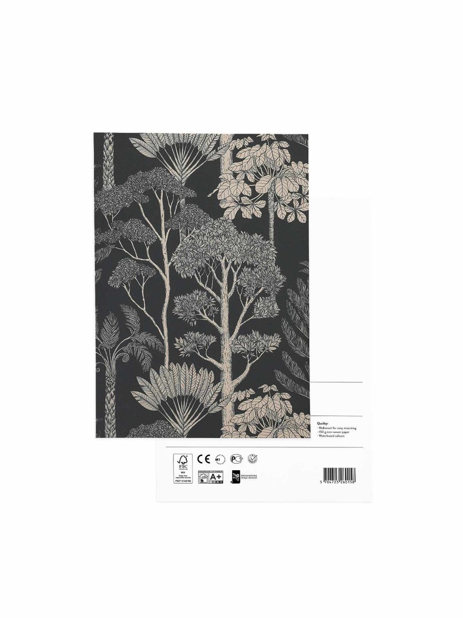 Wallpaper Ferm Living | Wallpaper Sample - Katie Scott Trees Petrol