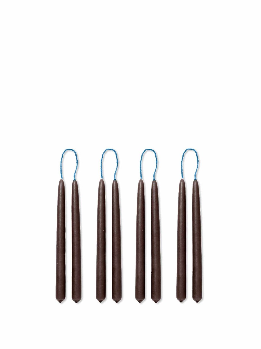 Accessories And Decorations Ferm Living | Dipped Candles - Set Of 8 Brown