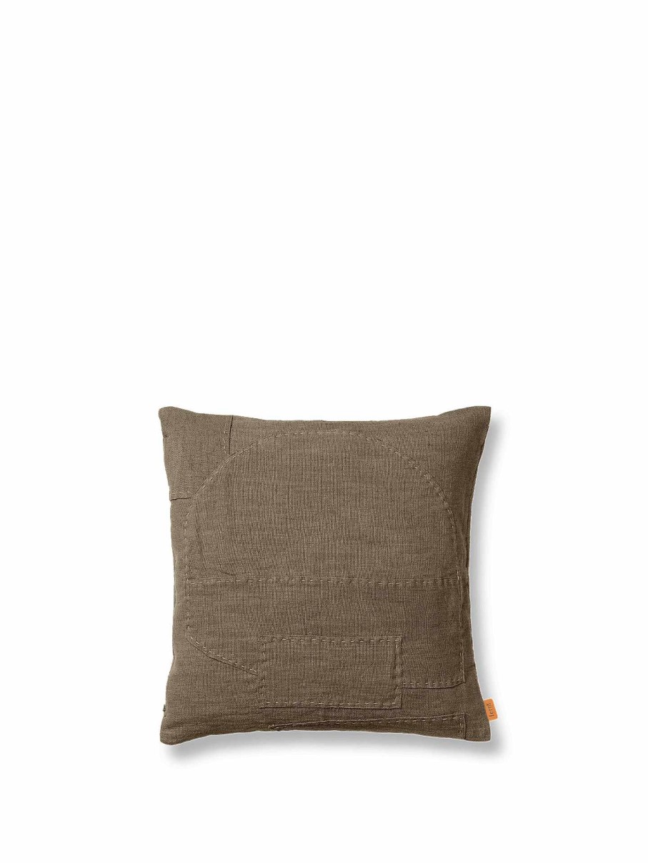 Textiles Ferm Living | Darn Cushion - Dark Taupe