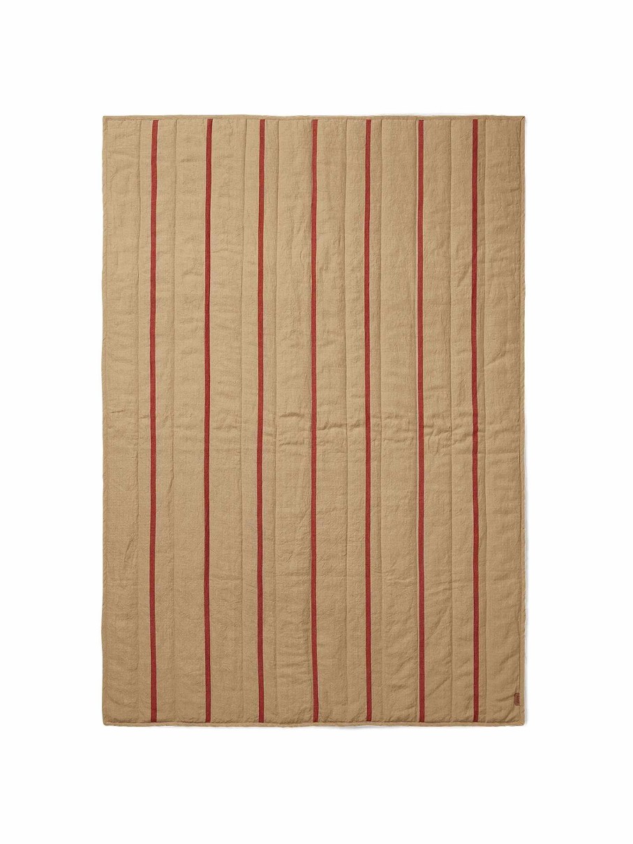 Textiles Ferm Living | Grand Quilted Blanket /Red Camel