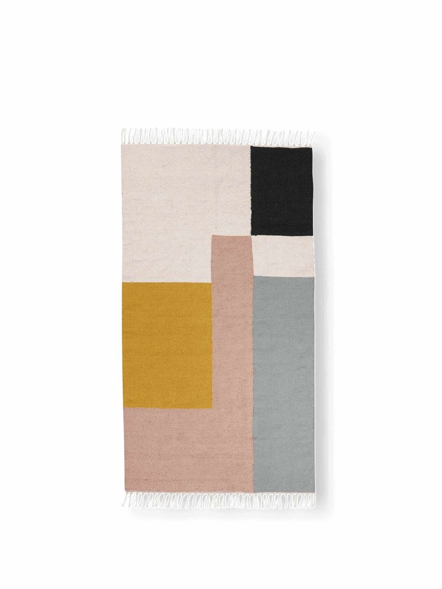 Rugs Ferm Living | Kelim Rug - Squares - Medium Curry