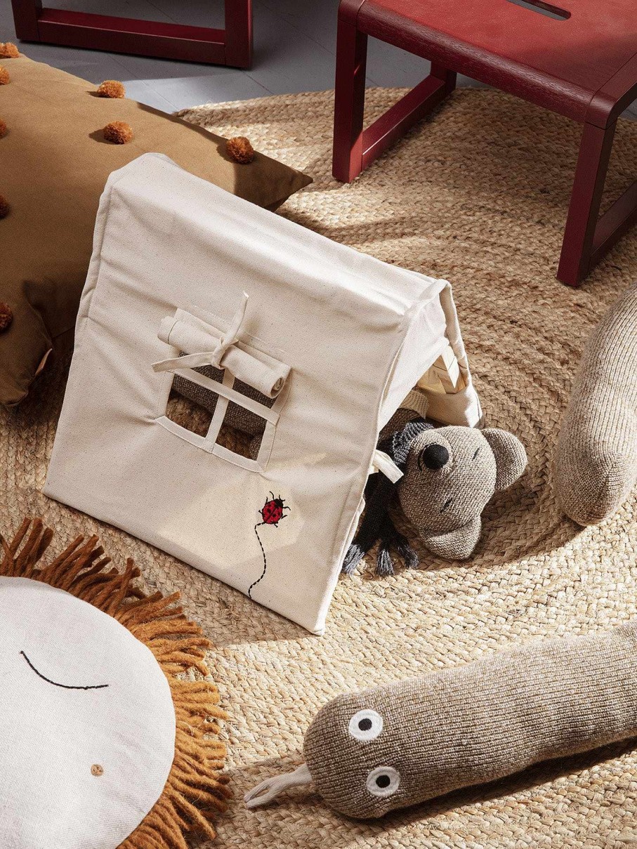 Kids Ferm Living | Mini Tent - Ladybird Embroidered Natural