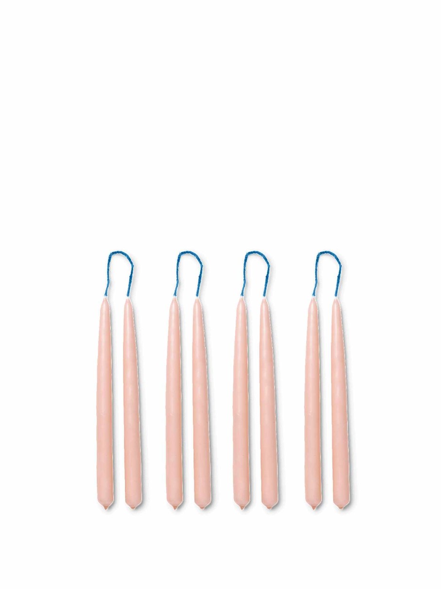 Accessories And Decorations Ferm Living | Dipped Candles - Set Of 8 Blush