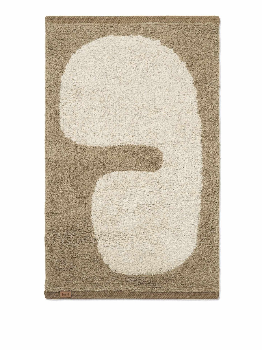 Rugs Ferm Living | Lay Washable Mat - Dark /Off-White Taupe