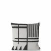 Textiles Ferm Living | Kelim Cushion Cover - Black Lines Offwhite