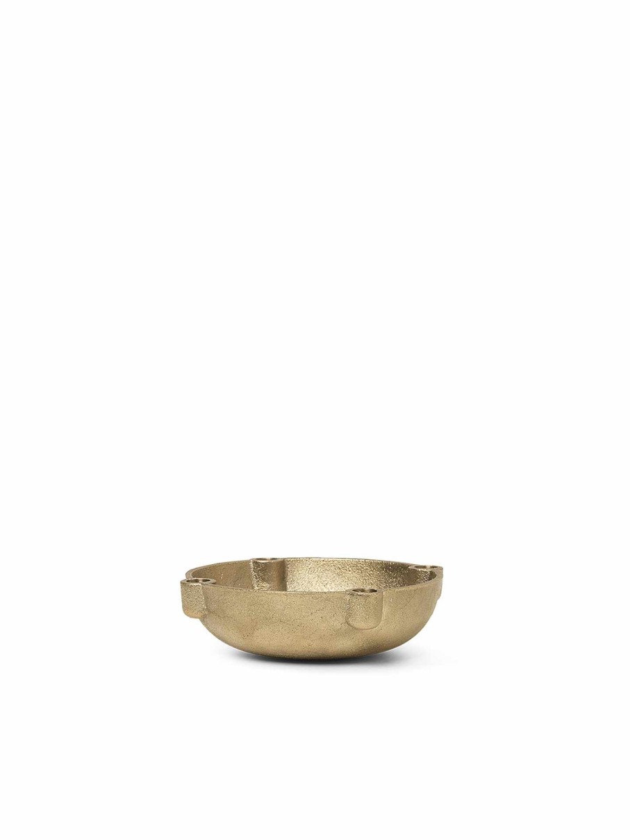 Accessories And Decorations Ferm Living | Bowl Candle Holder - Small Brass