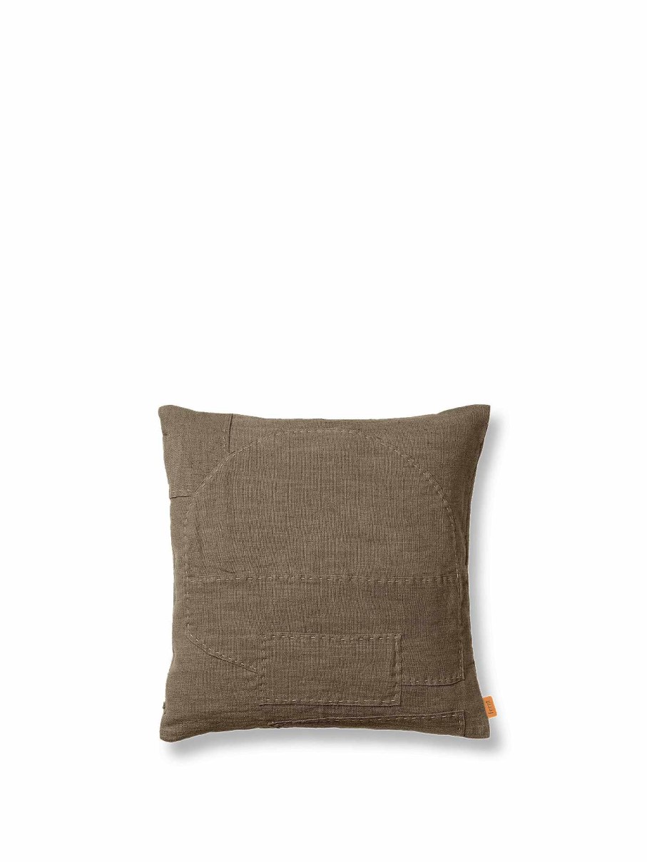 Textiles Ferm Living | Darn Cushion Cover - Dark Taupe