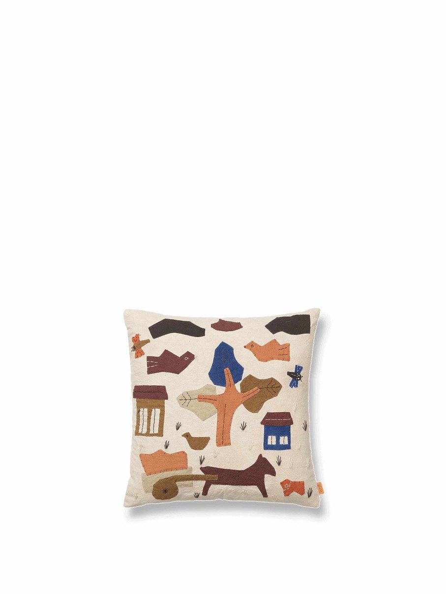 Kids Ferm Living | Village Cushion - Off-White Offwhite