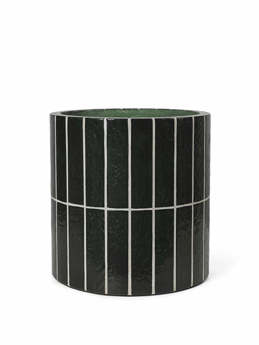 Green Living Ferm Living | Pillar Plant Pot Dark Green