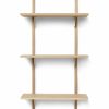 Furniture Ferm Living | Sector Shelf - Triple - Narrow - Natural /Brass Oak