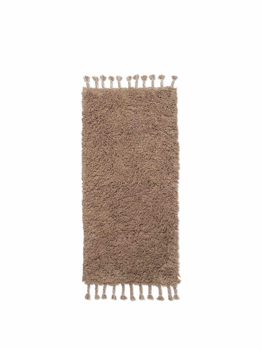 Rugs Ferm Living | Amass Long Pile Runner - White Pepper Sand