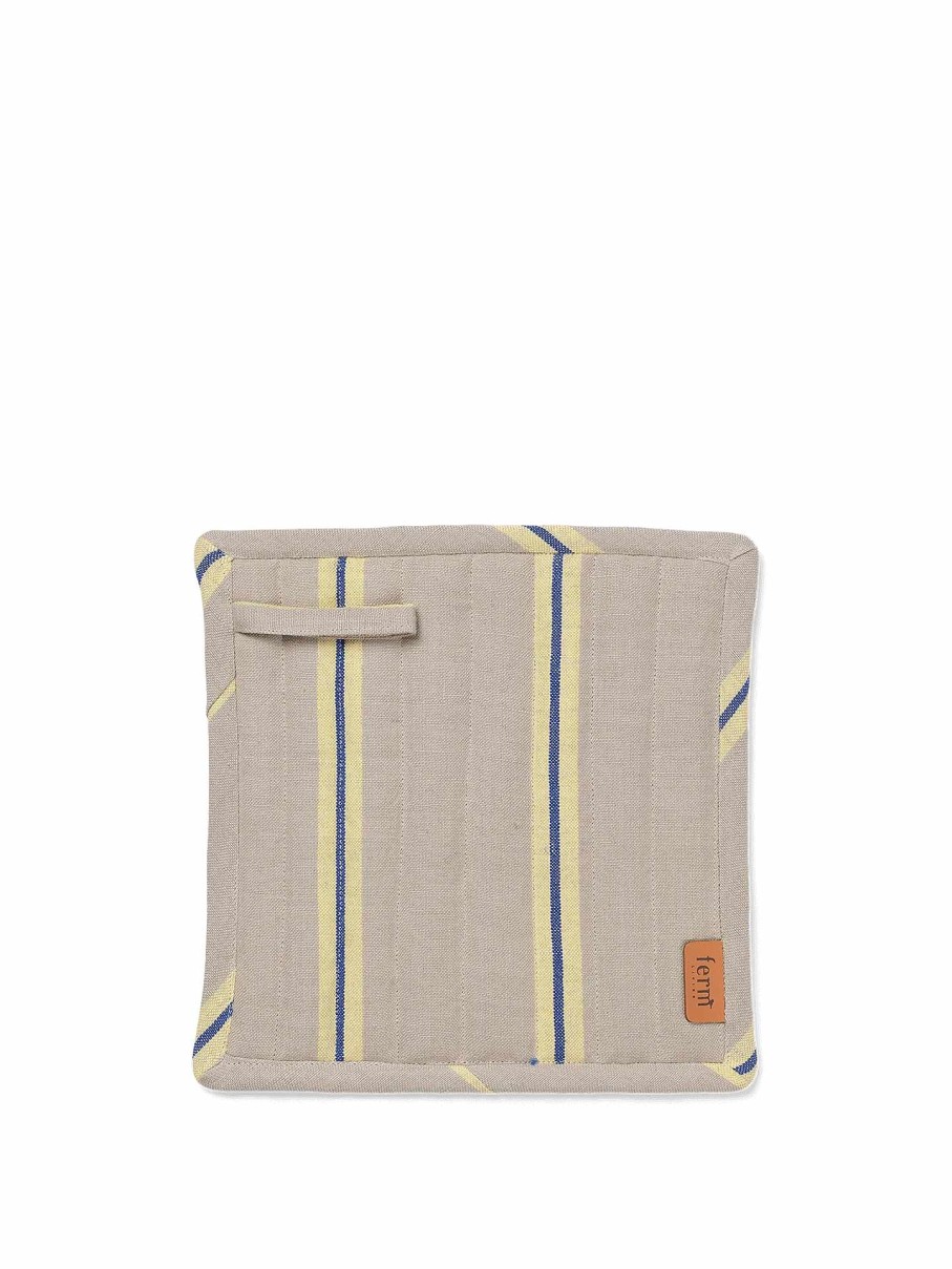 Kitchen Ferm Living | Hale Pot Holders - Set Of 2 /Lemon/Blue Oyster