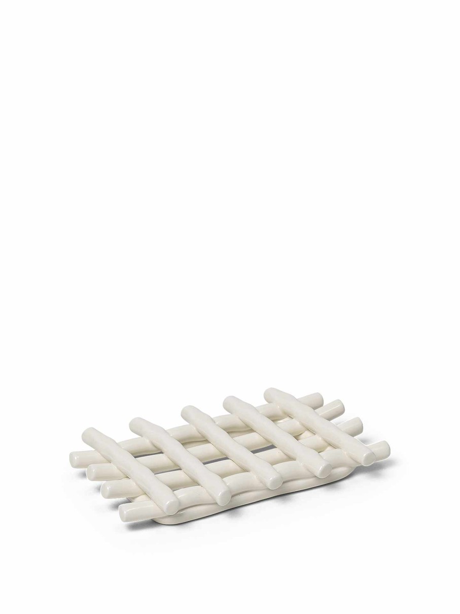 Accessories And Decorations Ferm Living | Ceramic Soap Tray - Off-White Offwhite