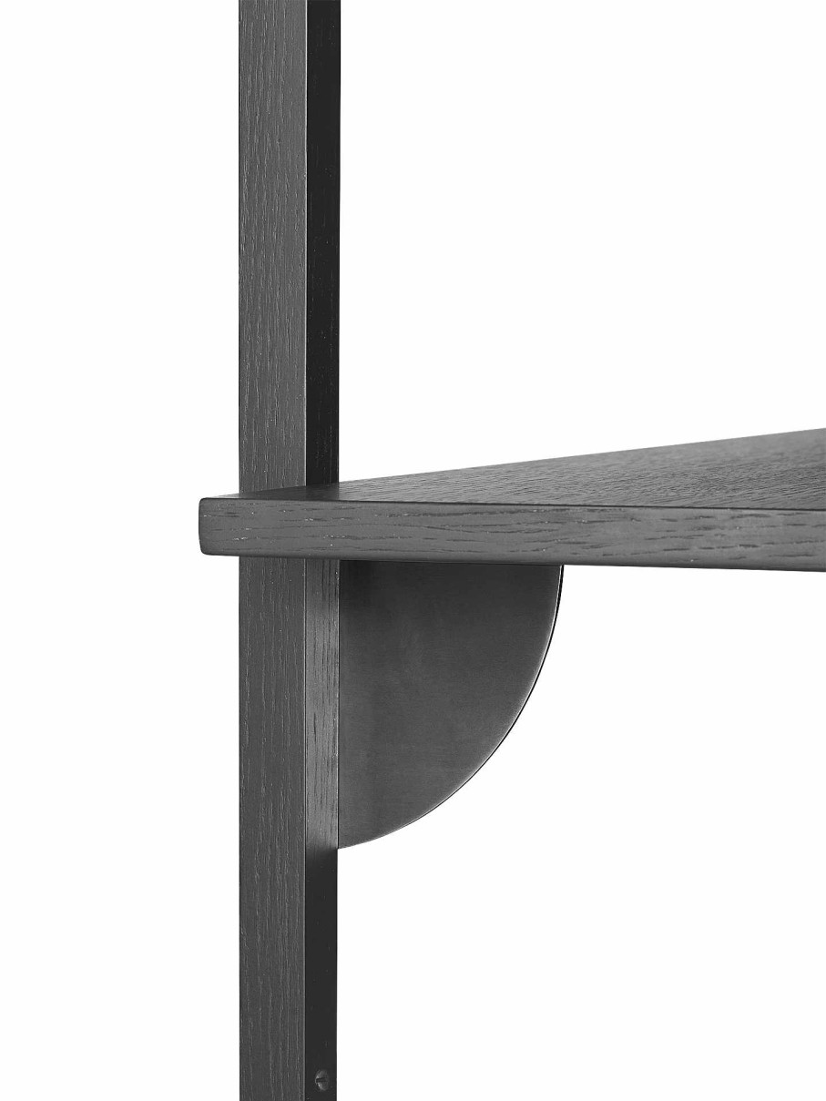 Furniture Ferm Living | Sector Shelf - Triple - Narrow Ash/Brass Black