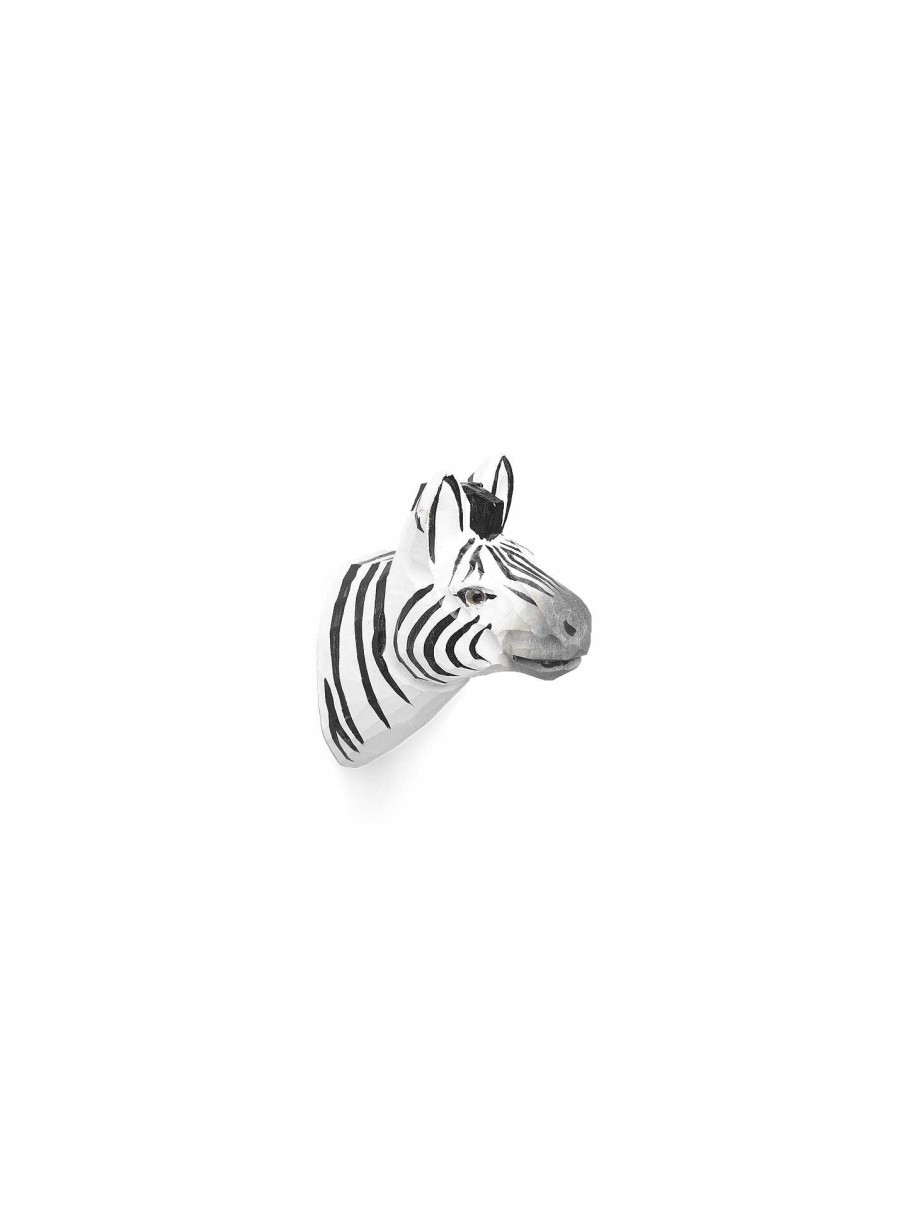 Kids Ferm Living | Animal Hand-Carved Hook - Zebra Black