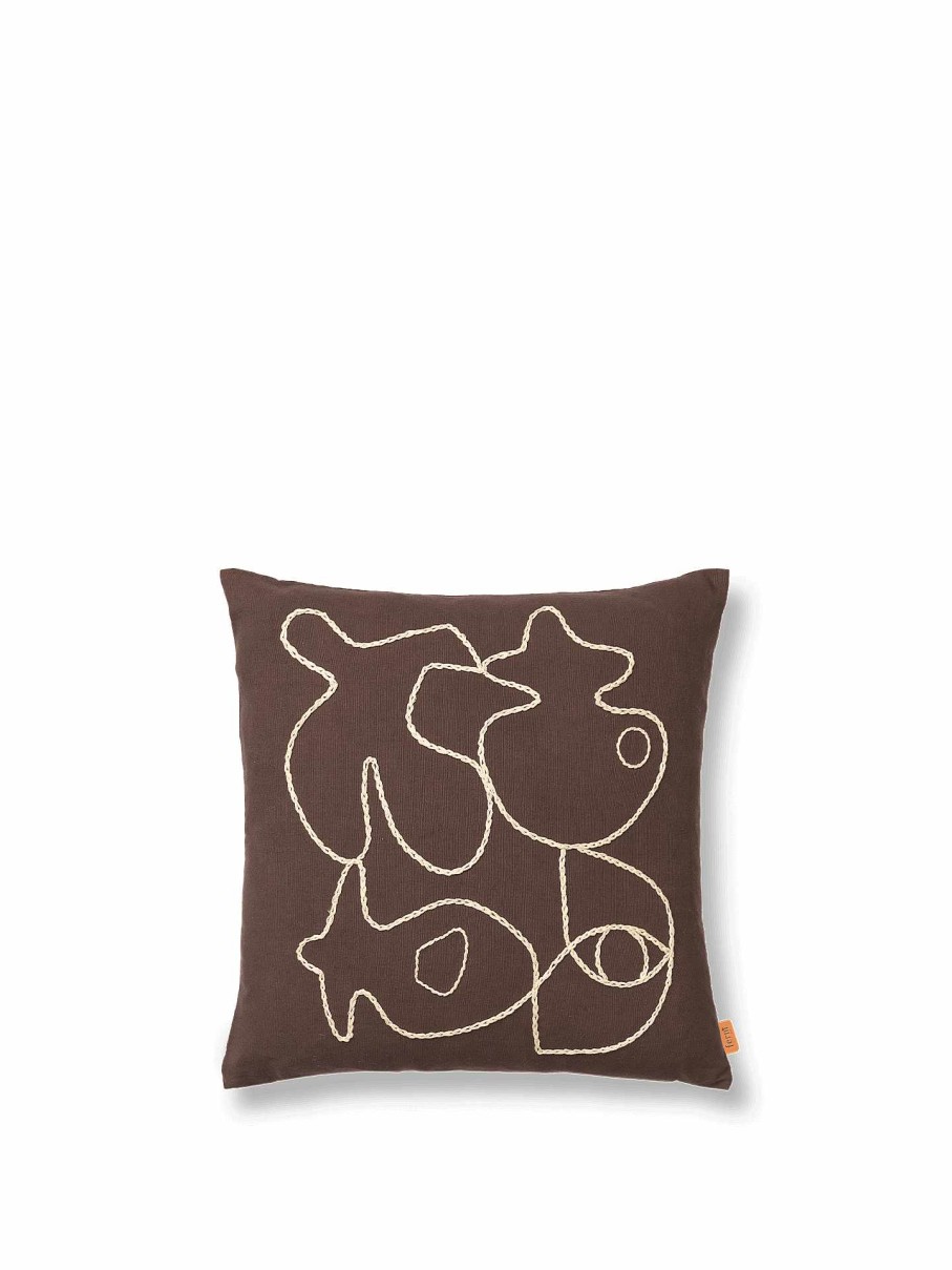 Textiles Ferm Living | Figure Cushion - Coffee/Sand Dark Brown