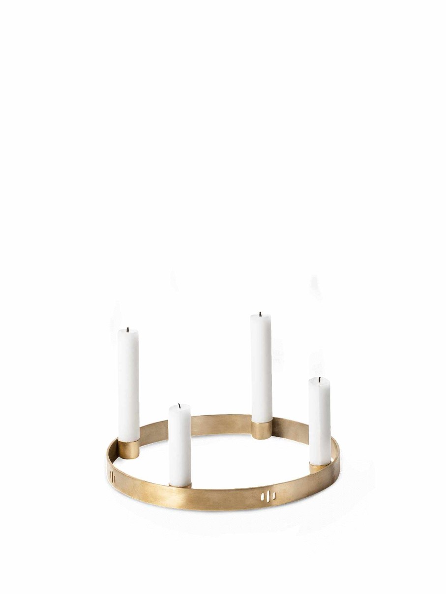 Accessories And Decorations Ferm Living | Candle Holder Circle - Small Brass